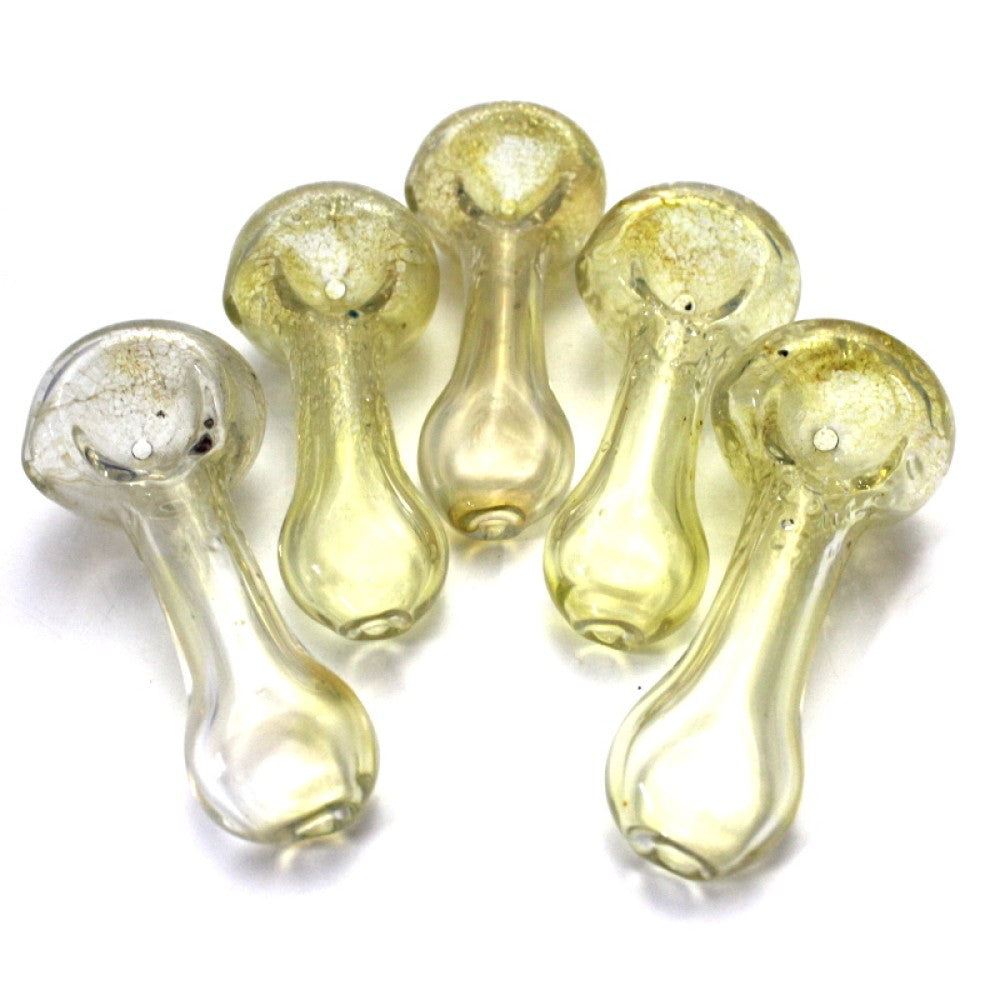 3.5'' Clear With Bubble Head Glass Hand Pipe