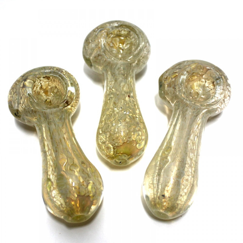 3.5'' Silver Fumed Bubble Design Heavy Duty Glass Hand Pipe