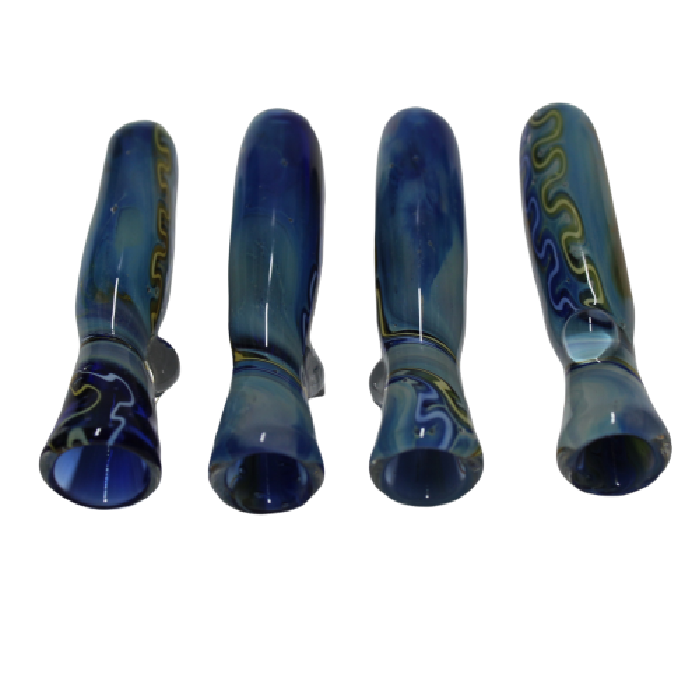 3'' Blue Bubble Art Color Chillum