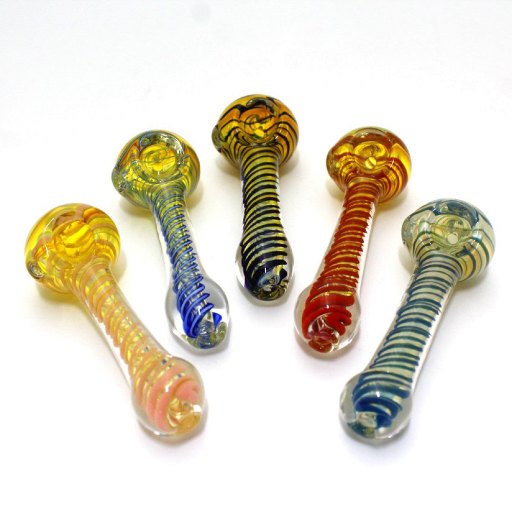 3'' Inner Swirl Coil Design Thick Heavy Duty Glass Hand Pipe