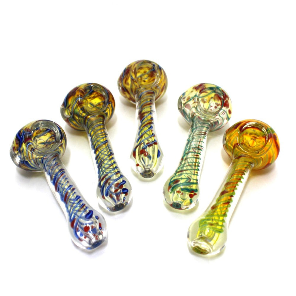 3'' Multi Swirl Color Design Thick Heavy Duty Glass Hand Pipe