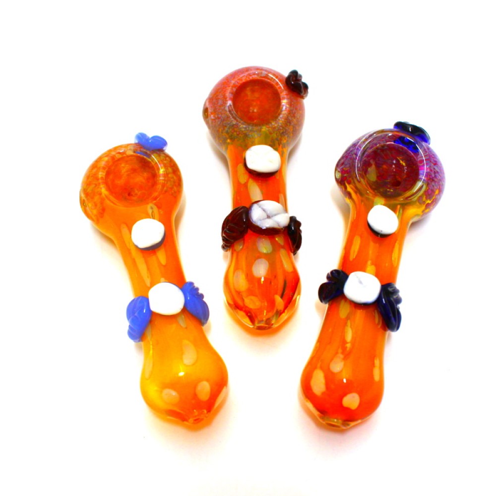 4.5" Leaf Design Heavy Duty Glass Hand Pipe