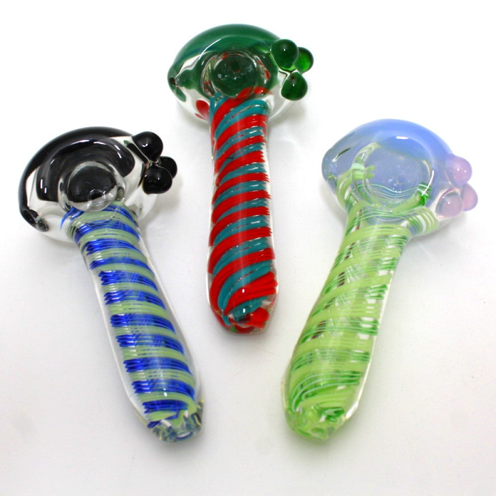 4.5" Swirl Tube Color Thick Heavy Duty Glass Hand Pipe