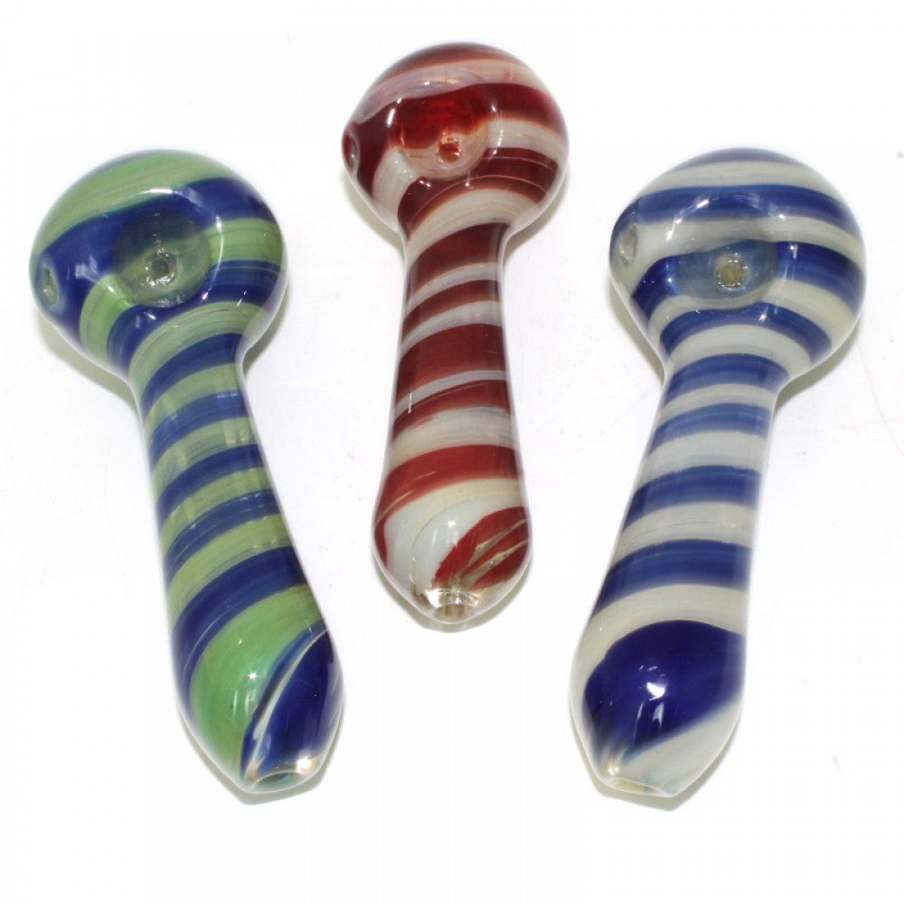 4.5'' Blue/Purple/Green Swirl Color Heavy Duty Glass Pipe