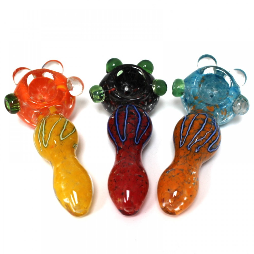 4.5'' Cubed Design Multi Color Heavy Duty Glass Hand Pipe