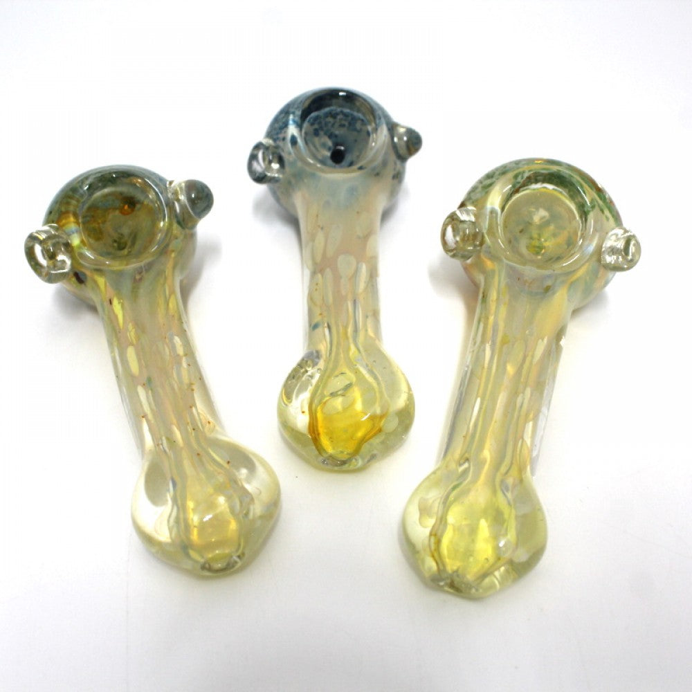 4.5'' Silver Fumed Bubble Art Design Heavy Duty Glass Hand Pipe