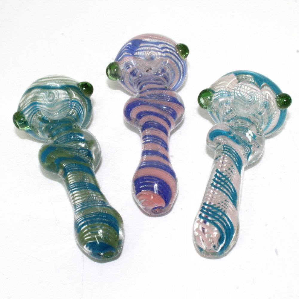 4.5'' Twist Design Swirl Color Heavy Duty Glass Hand Pipe