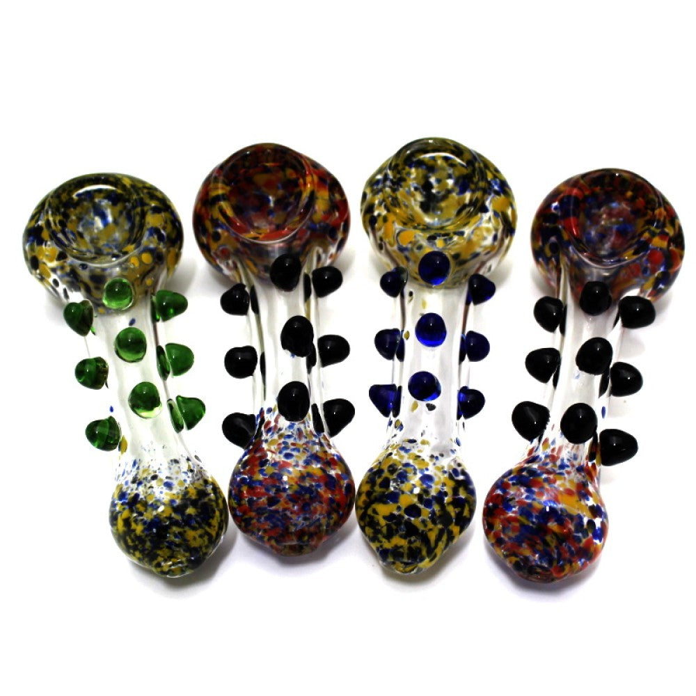 4'' Confetti Dotted Color Heavy Duty Glass Hand Pipe