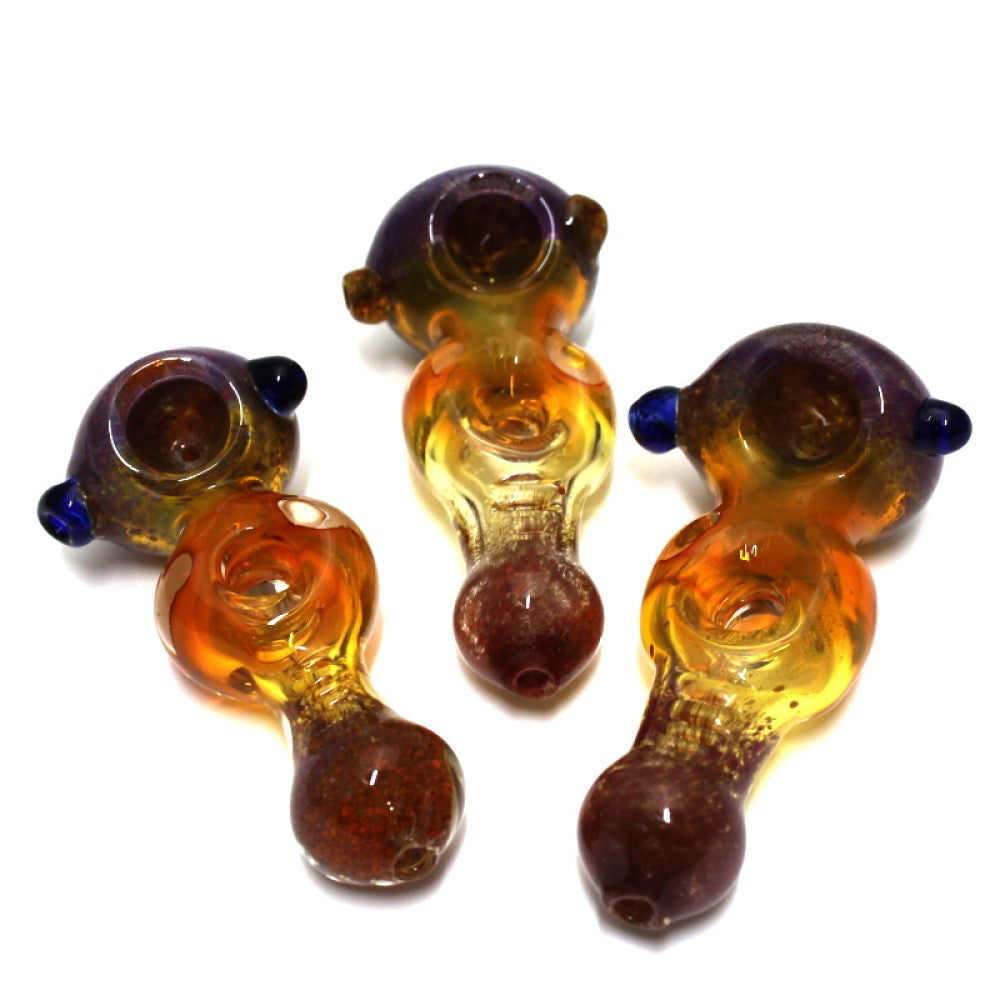 4'' Donut Design Purple Color Heavy Duty Glass Hand Pipe