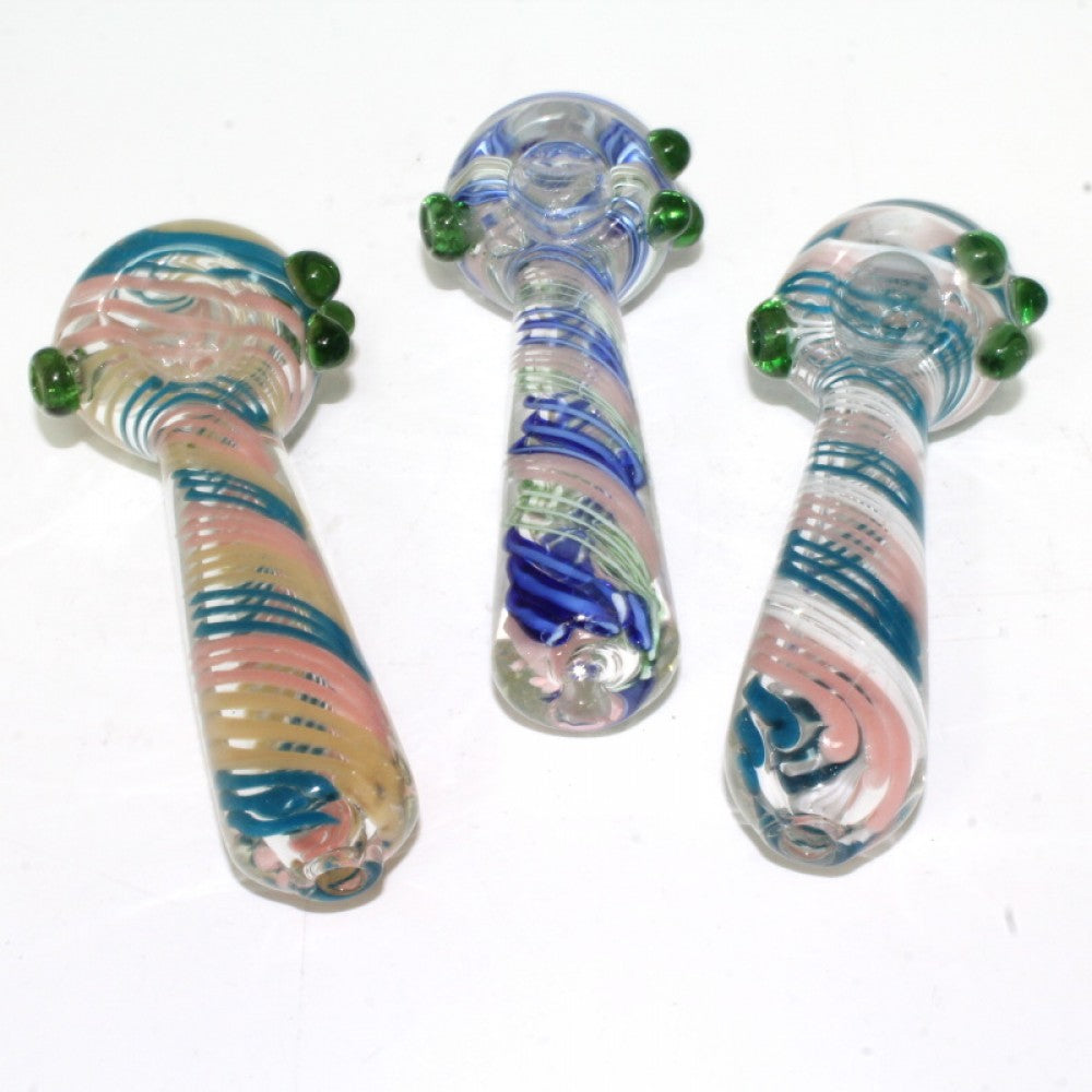 4'' Inner Multi Swirl Color Heavy Duty Glass hand Pipe