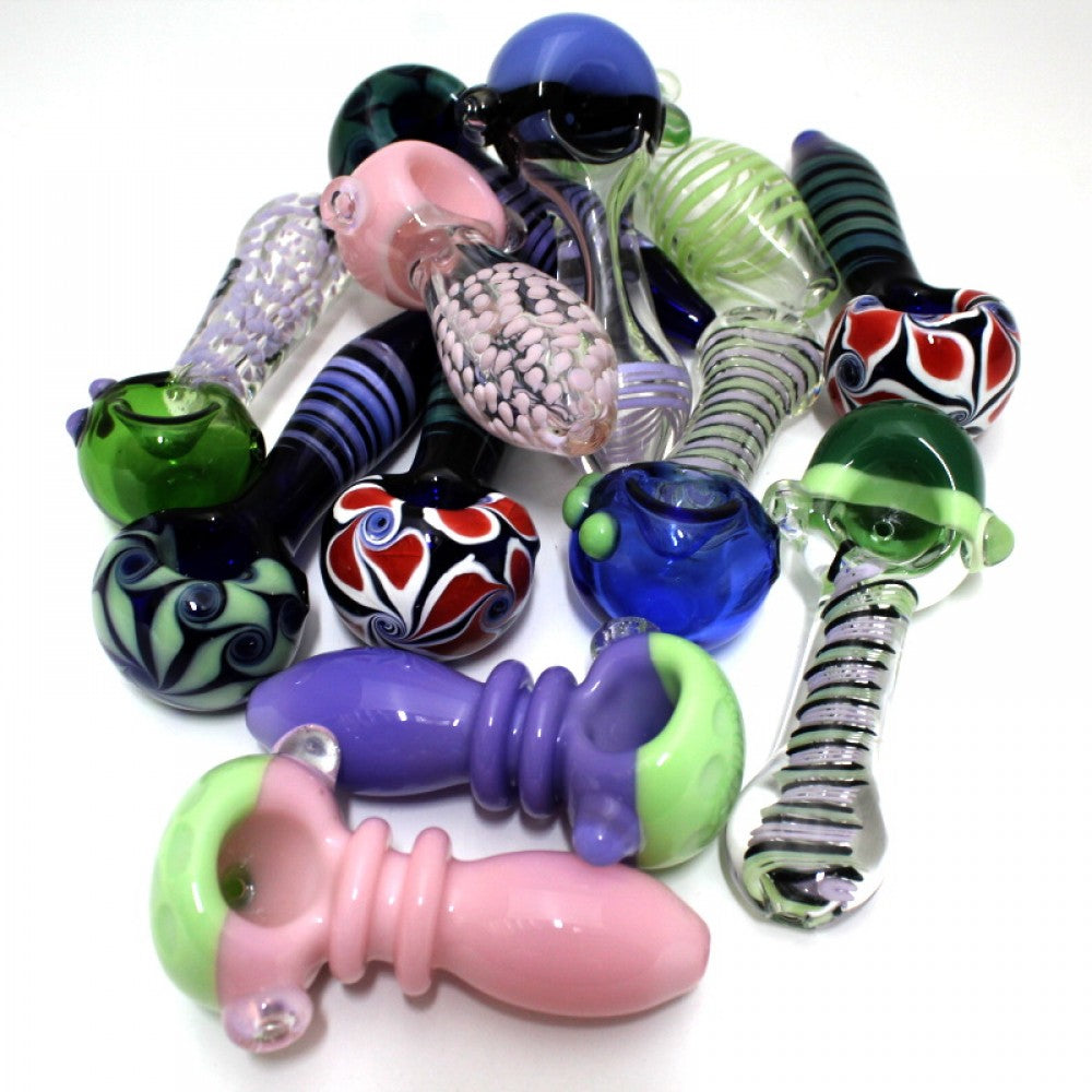 4'' Mixed And Match New Color Heavy Duty Glass Hand Pipe 12 Pcs Per Pack