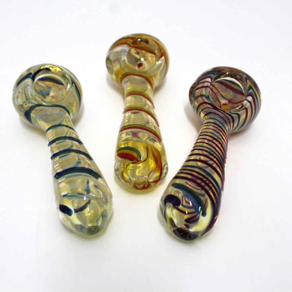 4'' Multi Swirl Color Heavy Duty Glass Hand Pipe