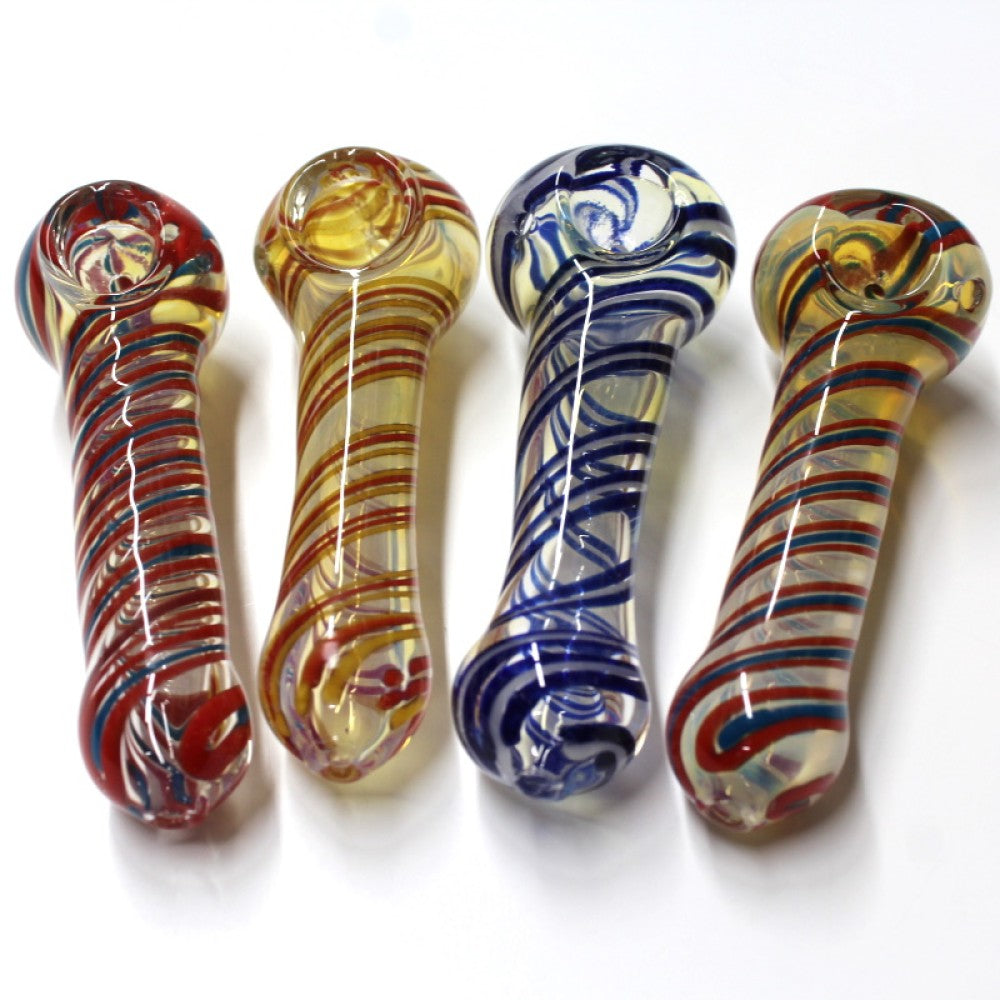 4'' Swirl Color Heavy Duty Glass Hand Pipe