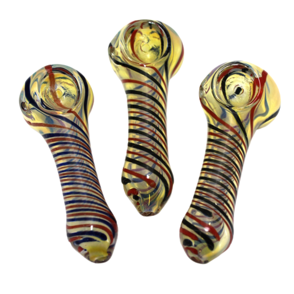 4'' Swirl Color Heavy Duty Glass Hand Pipe