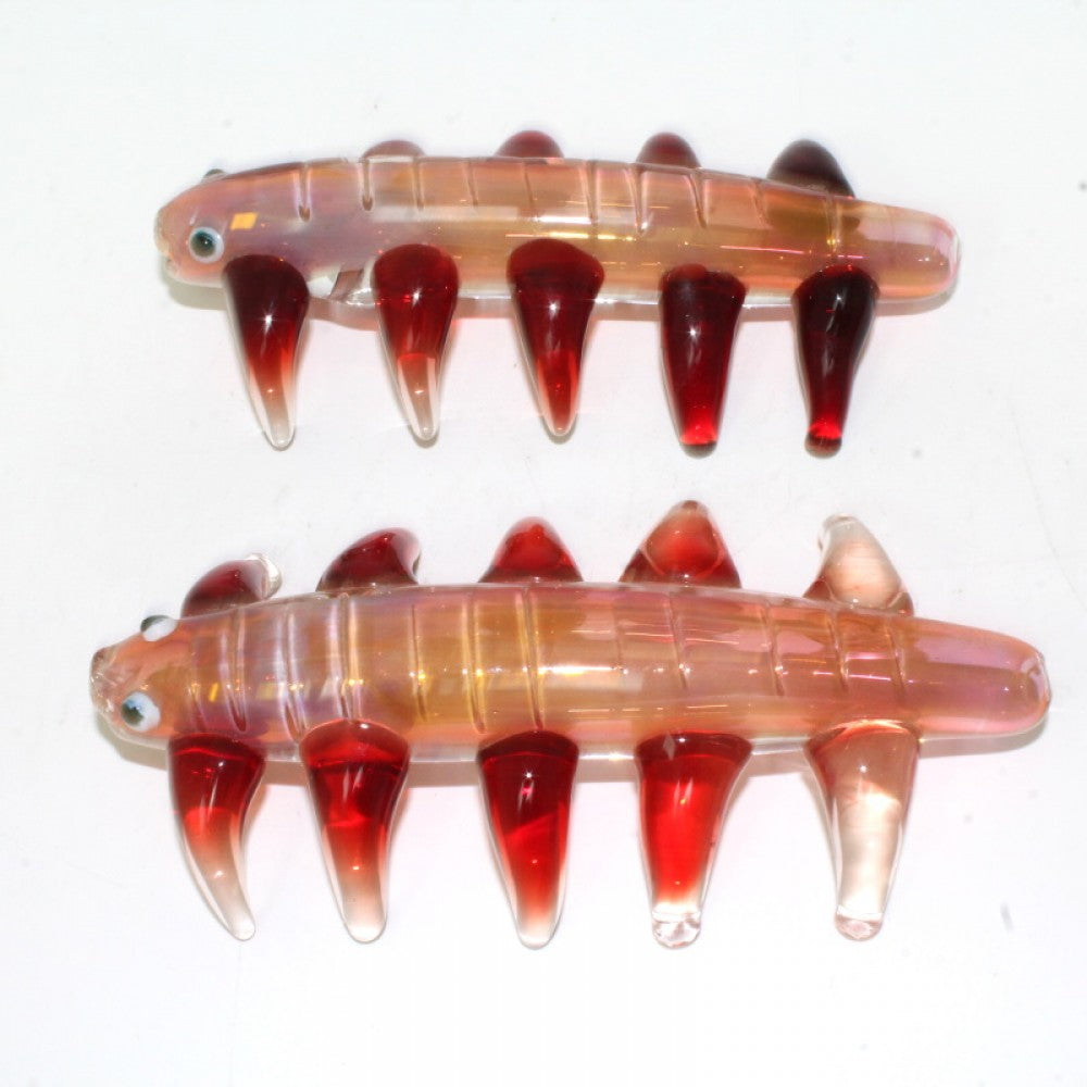 5.5'' Insect Design Spiked Gold Fumed Glass Hand Pipe