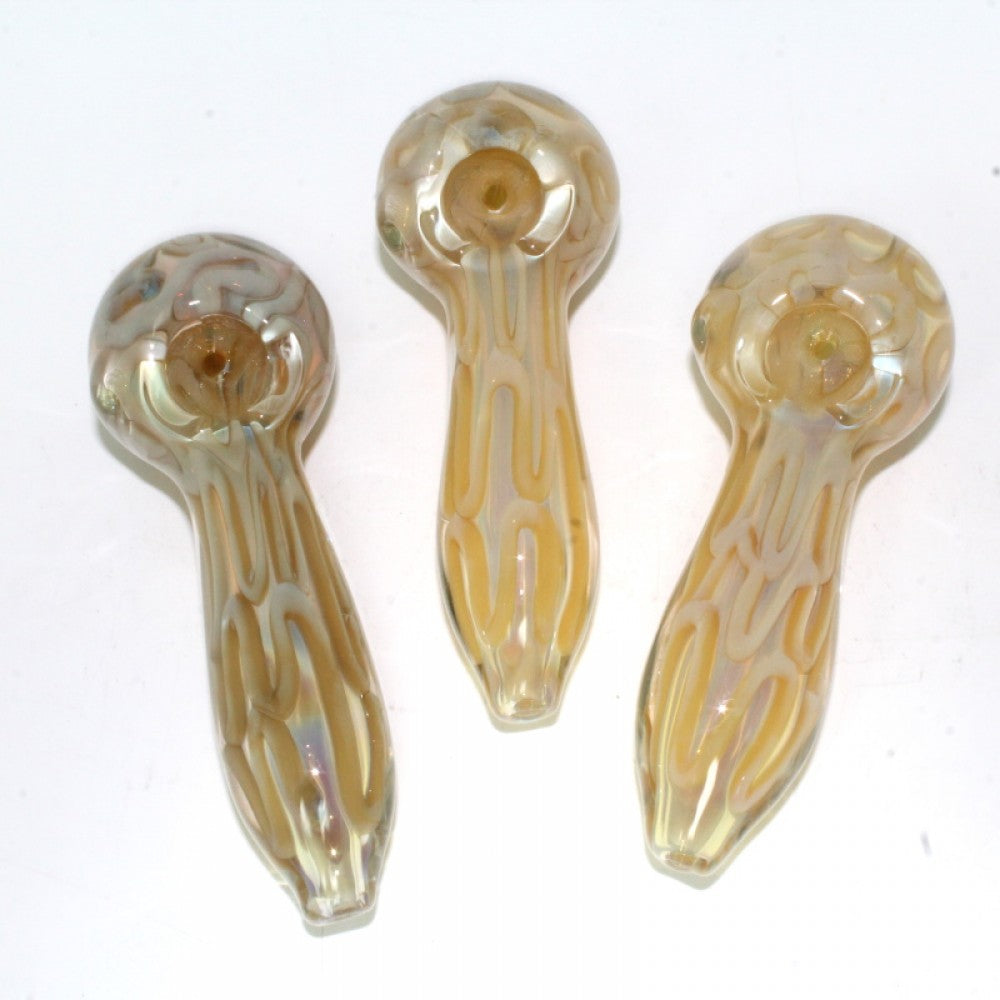 5'' Gold Fumed Swirl Heavy Duty Glass Hand Pipe