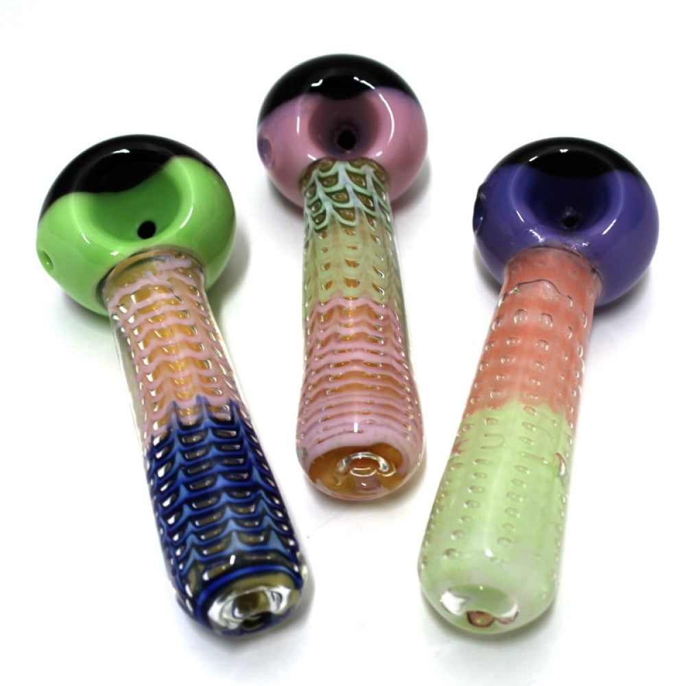 5'' USA Color Bubble Art Design Heavy Duty Glass Hand Pipe