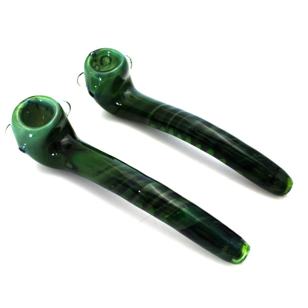 6.5'' Green Color Heavy Duty Glass Sherlock Pipe