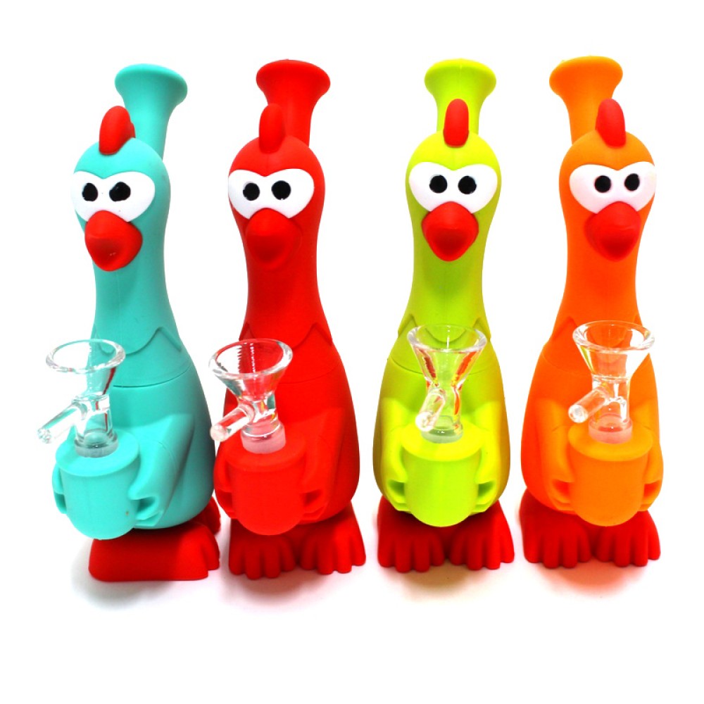 7" Silicone Screaming Design Chicken Water Pipe