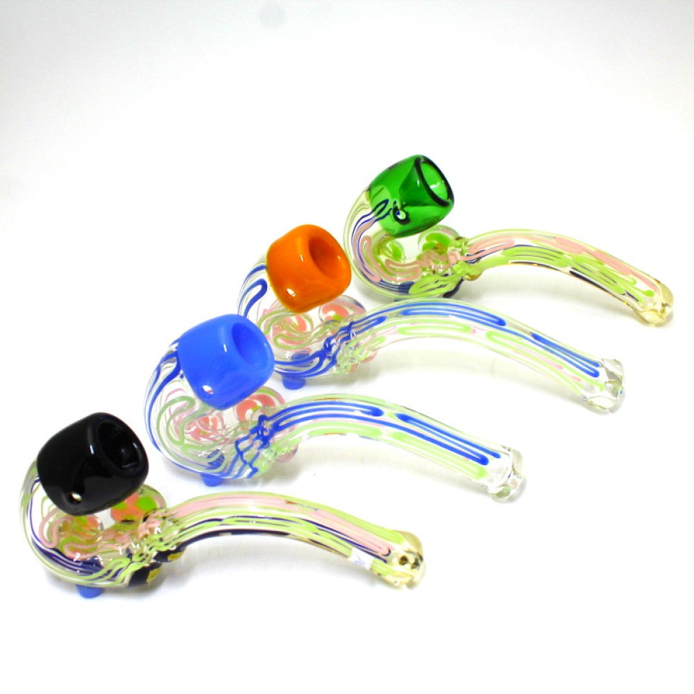 7" Tube Color Head Swirl Heavy Duty Sherlock Pipe