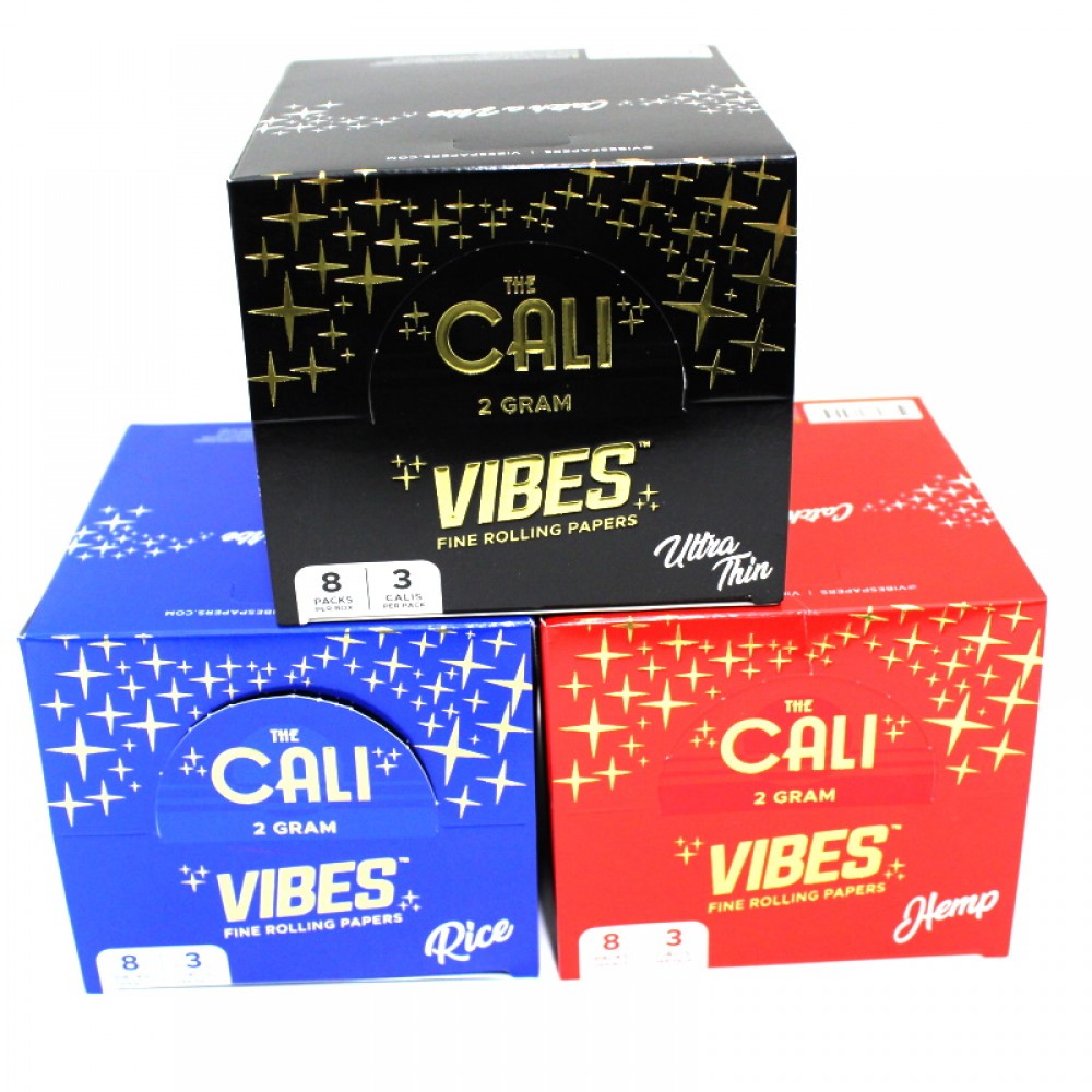 Cali Vibes Cones Organic Hemp 2 gram 8 Packs Per Box 3 Calis Per Pack