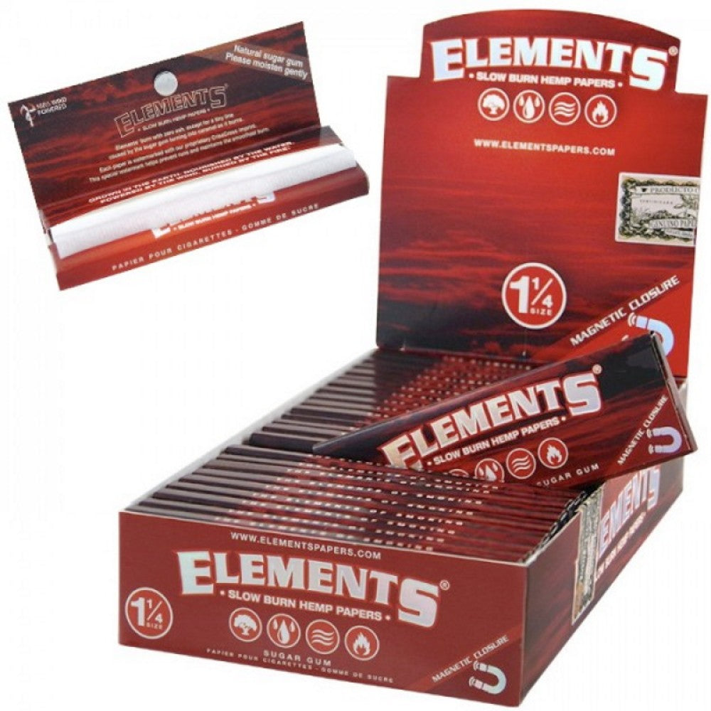 Elements Slow Burn Hemp Papers 1 1/4 Size 25 Per Pack