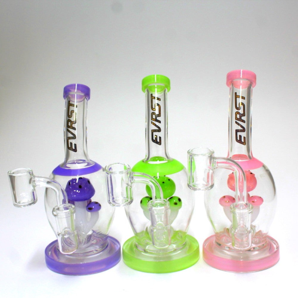 7" Evrst Mushroom Dab Rig Water Pipe With 14mm Male Banger