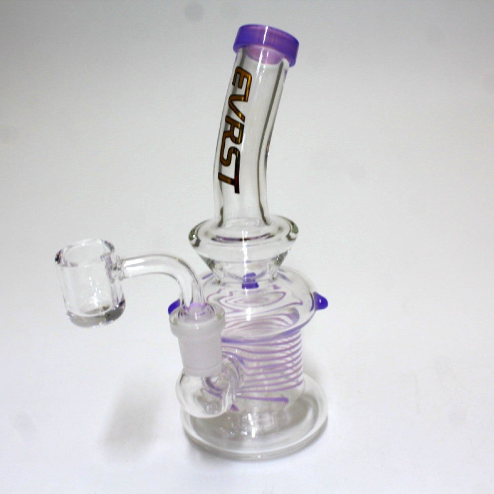 7" Evrst Doted Swirl Color Dab Rig Water Pipe with 14mm Male Banger