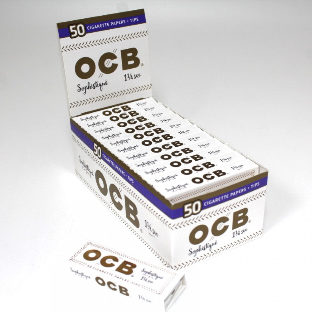 OCB Sophistique 50 Cigarette Papers + Tips 1 1/4 size- 24 per pack