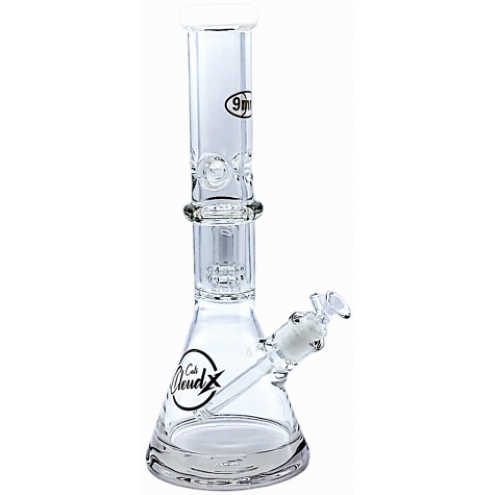 15"9MM WATER PIPE WITH DOUBLE RING PERCOLATOR BY CALI CLOUDX