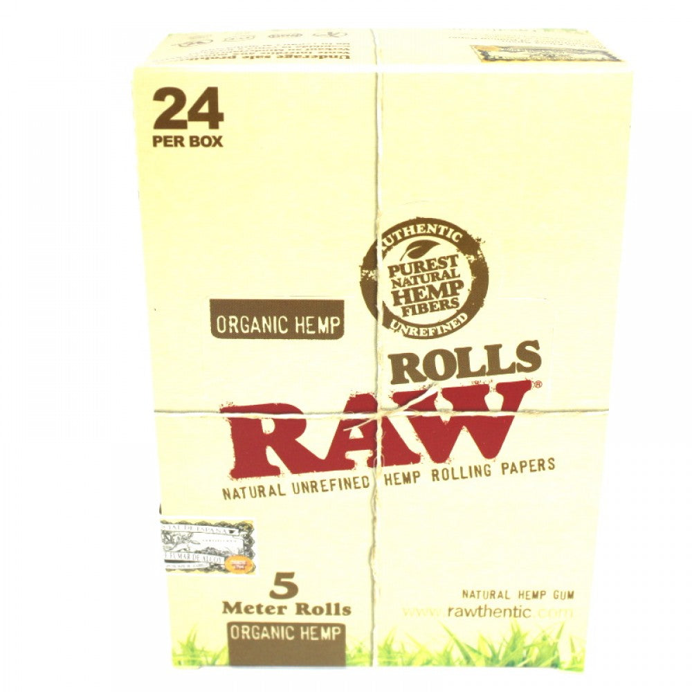 Raw Organic Hemp 5 Meter Rolls 24 Per Box