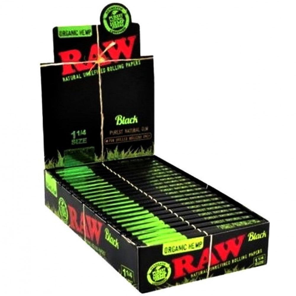 Raw Organic Hemp Back Rolling Paper 1 1/4 Size 24 Per Box