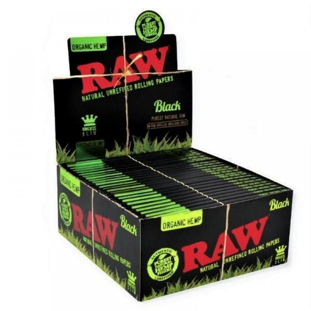 Raw Organic Hemp Back Rolling Paper King Size Slim Size 50 Per Box