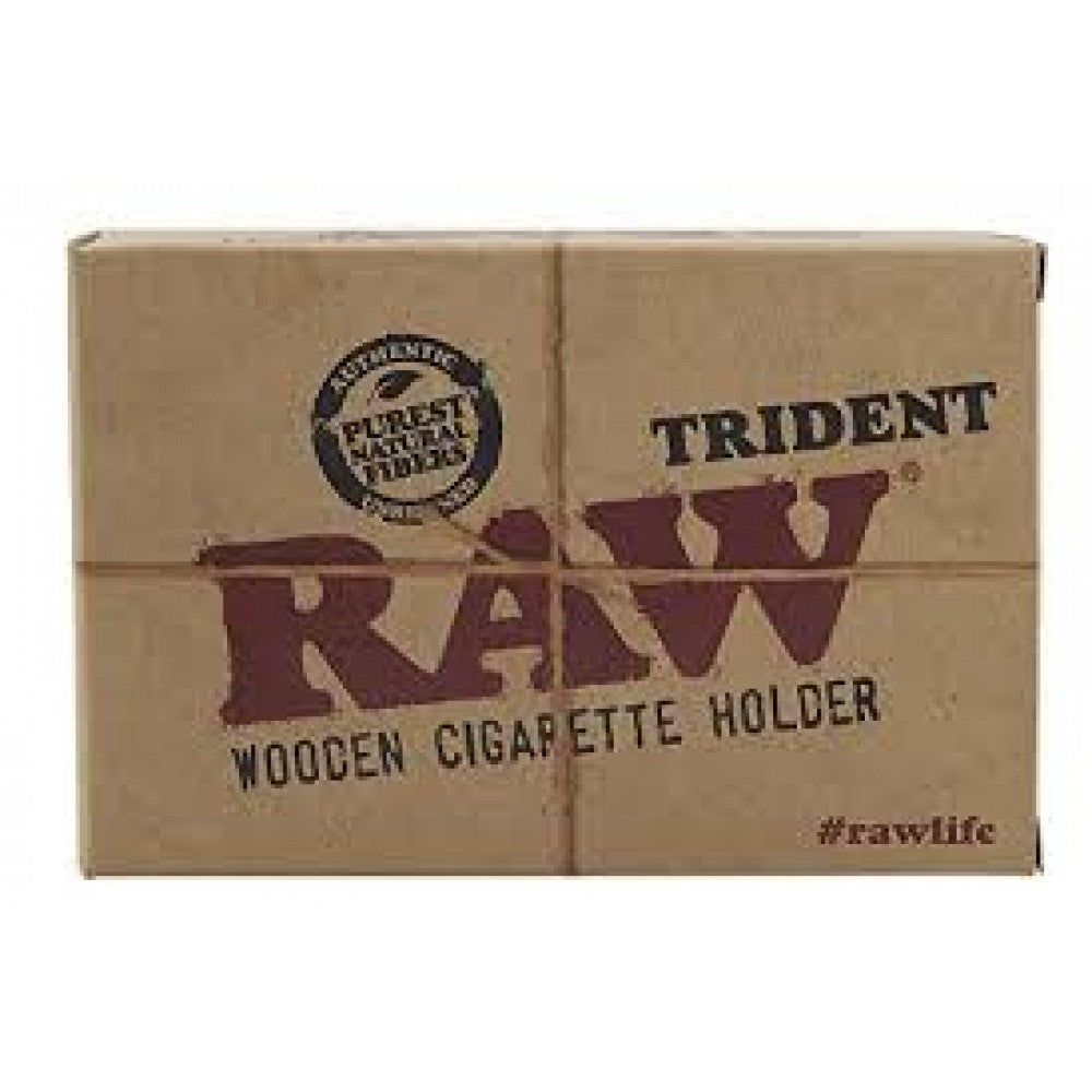 Raw Trident Wooden Cigarette Holder