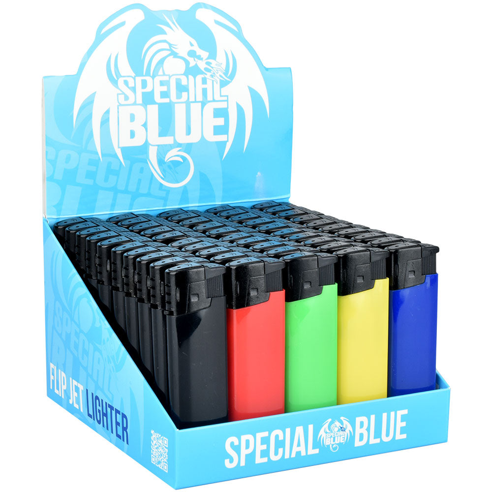 Special Blue Flip Jet Wind Proof Lighter 50ct Display