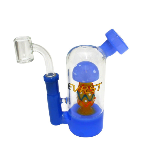 EVRST mushroom design glass dab rig water pipe featuring 14mm male banger