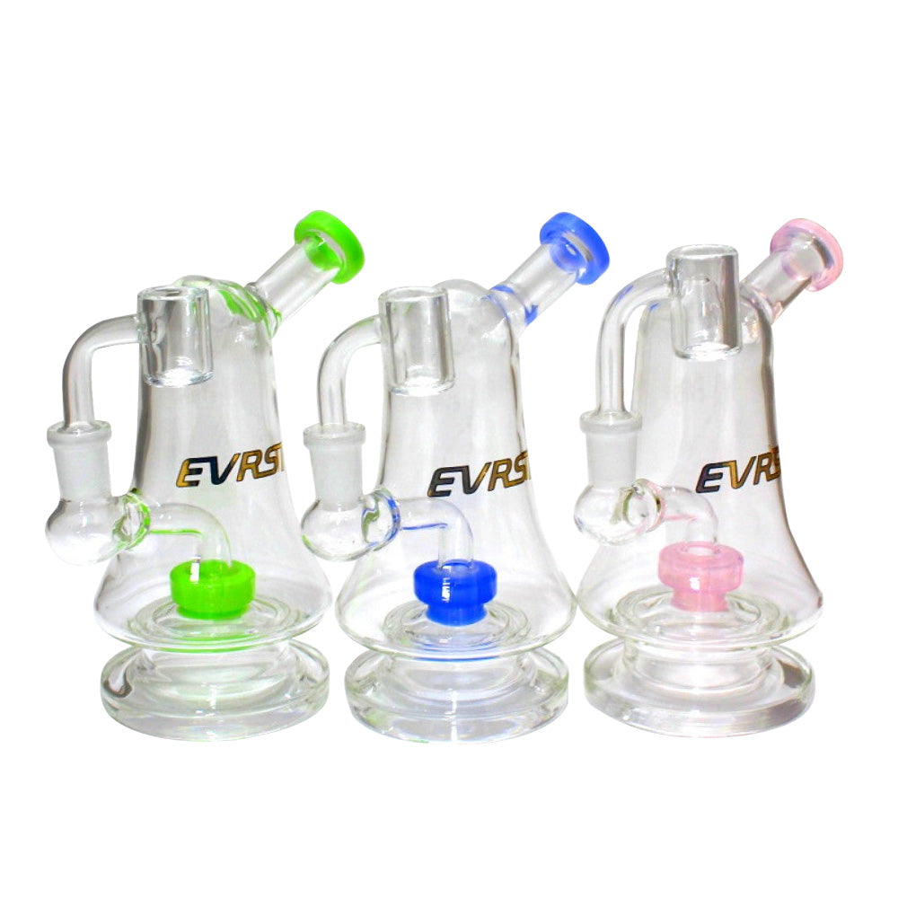 EVRST side arm dab rig water pipe with 14mm male banger and clear glass design