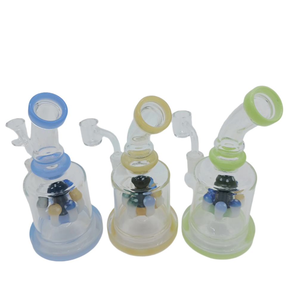 Mushroom dab rig water pipe with 14mm male banger for concentrates